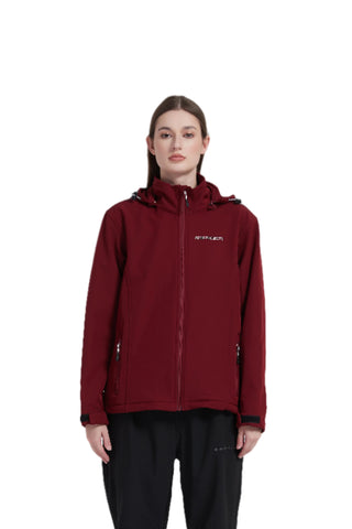 Fleece Lined Softshell Jacket (Women's, Burgundy)